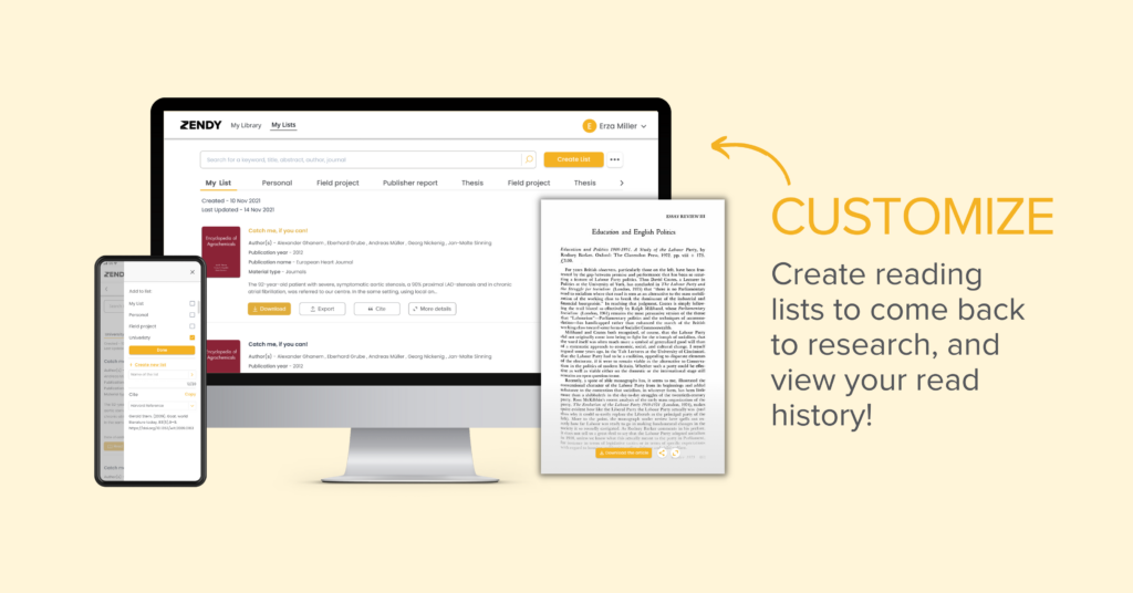 New Academic Research Feature: Optimise Your Workflow With Reading Lists!