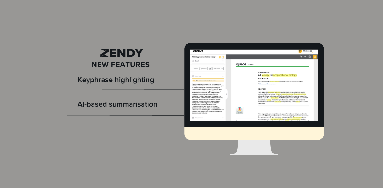 Zendy’s New AI-powered Features: Summarisation and Keyphrase Highlighting!