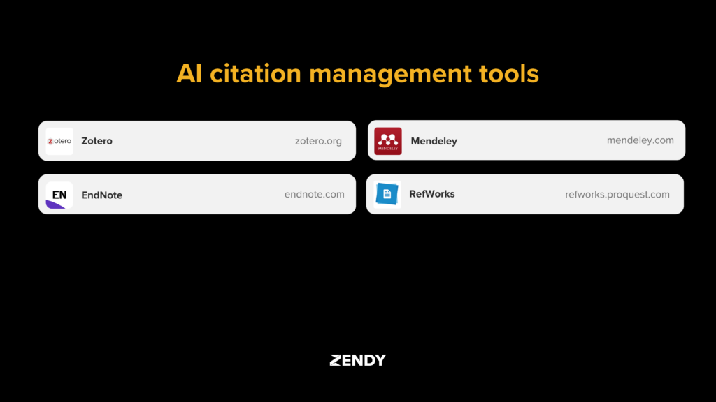 Top AI Citation Management Tools: EndNote, Mendeley, RefWorks, Zotero