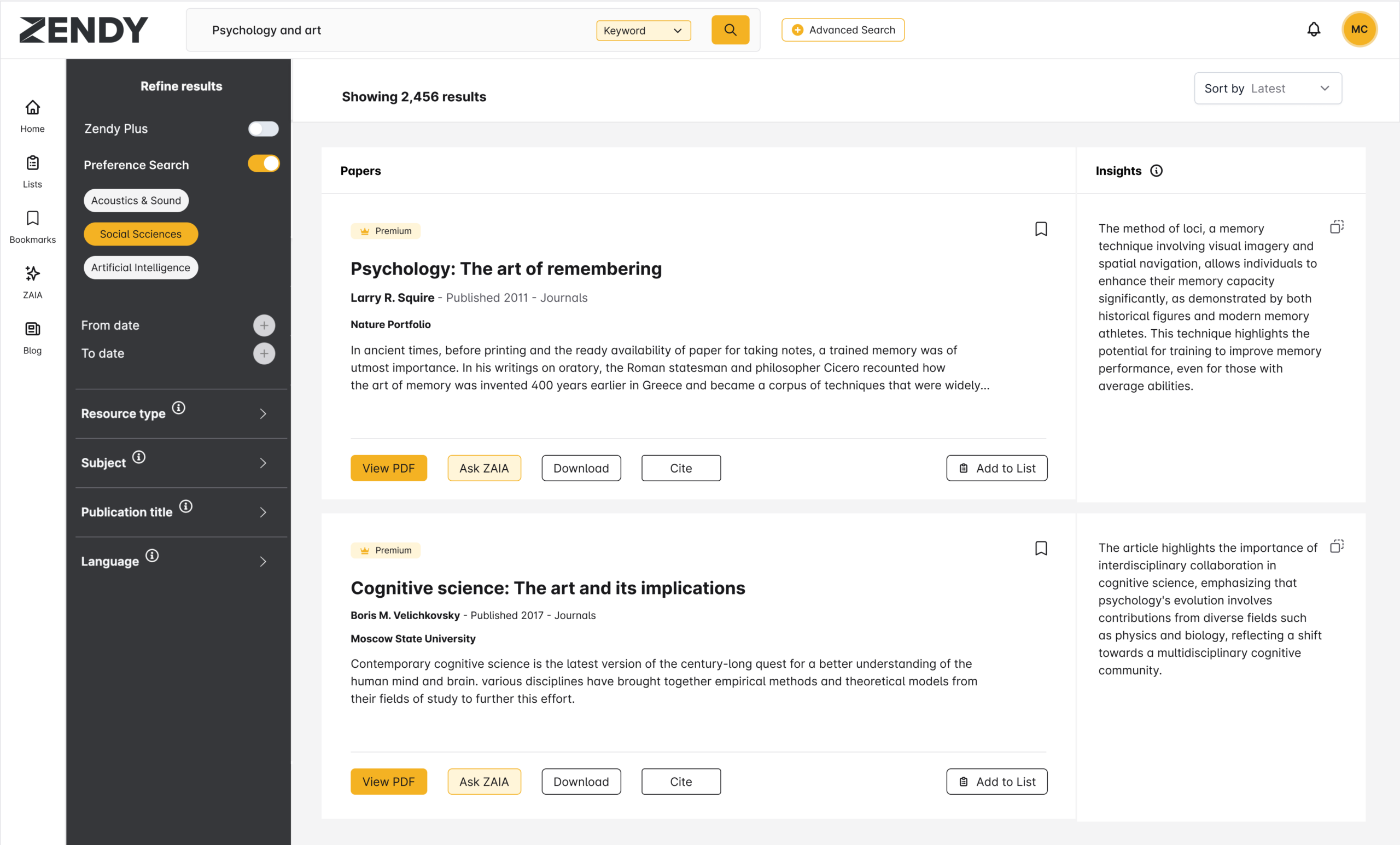 Zendy Digital Library